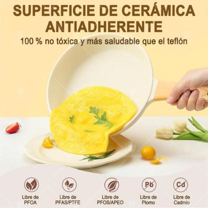 BRODARK Juego de 15 piezas de ollas y sartenes, con sartenes antiadherentes de cerámica en blanco y negro, compatible con placas de inducción, con manijas con impresión de madera, tapas de vidrio, incluye una cazuela de caldo y un sartén, y apto para horn