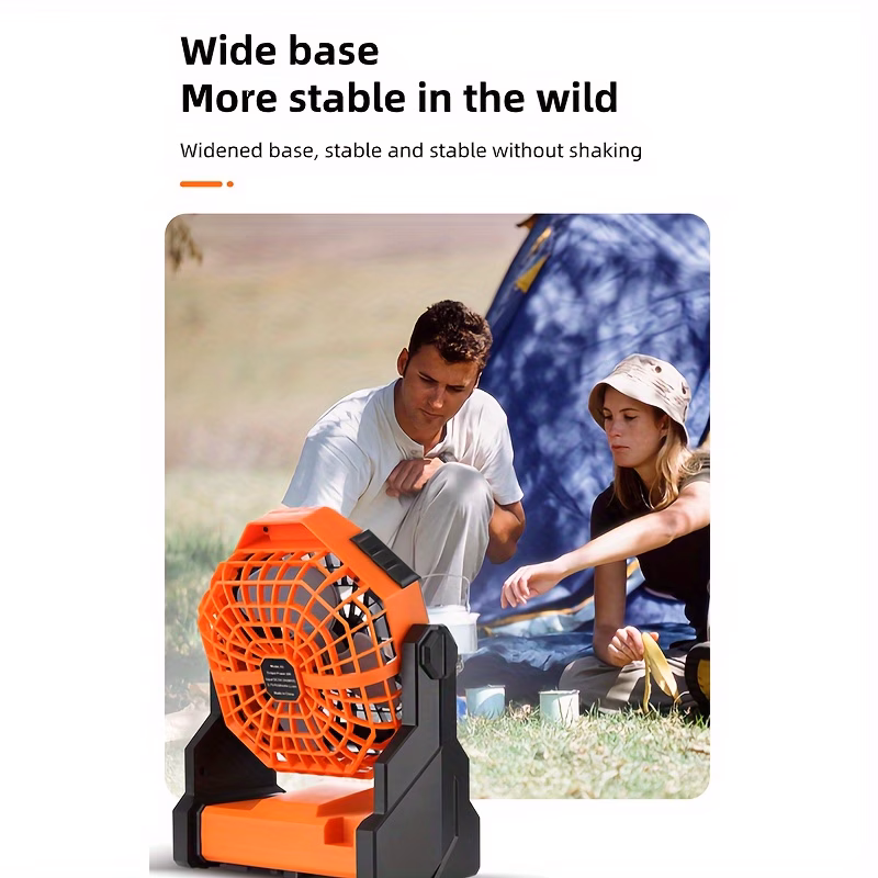 ventilador port&aacute;til para camping   con luz led de   ajustable, equipado con gancho, recargable por usb, bater&iacute;a incorporada de 7800mah para una duraci&oacute;n prolongada.   ventilador de refrigeraci&oacute;n para exteriores   &aacute;ngulos ajustables de  &deg; y control de velocidad  . Detalles del producto 7