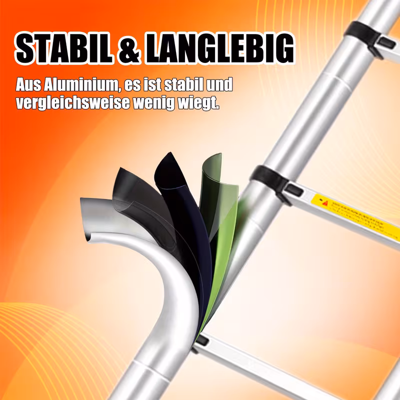 escalera telescópica plegable de aluminio aweioo 3.8m, escalera extensible antideslizante multifunción, carga  : 150kg, escaleras de uso múltiple, diseño compacto,escalera  ,escalera  ,escalera retráctil,entusiastas del bricolaje Detalles del producto 0