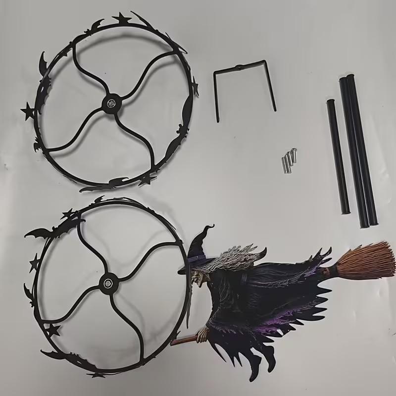 Oferta de temporada: estaca para jardín con molinillo de viento de murciélago de bruja de Halloween, decoración exterior lúdica y espeluznante para el patio, decoración para fiestas durante las festividades