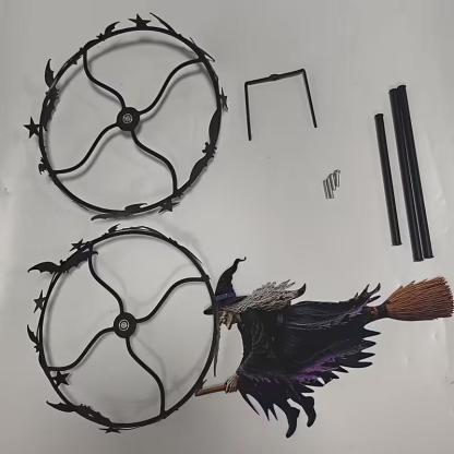 Oferta de temporada: estaca para jardín con molinillo de viento de murciélago de bruja de Halloween, decoración exterior lúdica y espeluznante para el patio, decoración para fiestas durante las festividades