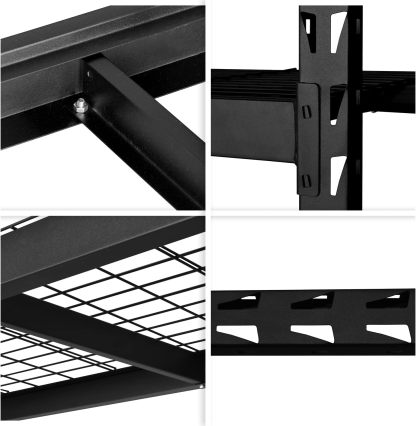 Rack & Pack Estante de Acero 4 Niveles 183 X 61 cm Organizador de Uso Rudo Soporta 2 Toneladas Anaqueles para Negocio Ajustable con 4 Repisas Estanteria Metalica Industrial Almacenamiento Color Negro