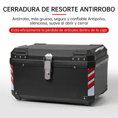 65L Caja para Moto Top Case Impermeable para 2 Cascos