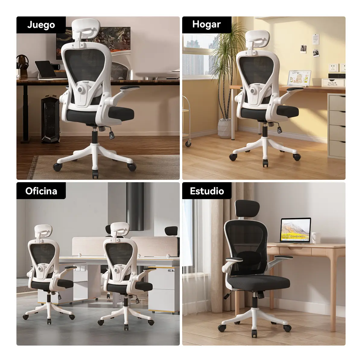 Silla Amia Ergonómica De Escritorio Oficina Soporte Lumbar Elástico Giratoria