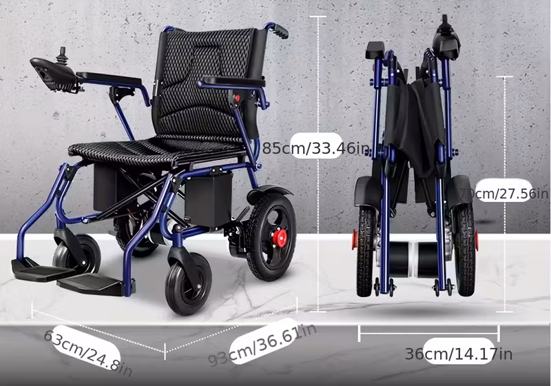 silla de ruedas el&eacute;ctrica para adultos 25kg 500w con motores dobles, plegable y  , silla de ruedas motorizada para   mayores con soporte de 120kg, silla de ruedas  , negra Detalles del producto 0