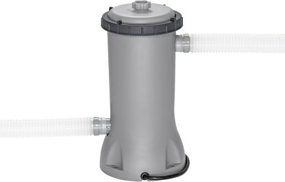 BESTWAY 56421 Alberca con Estructura Redonda 3.66x1.22cm con Bomba y Filtro Gris, Gris