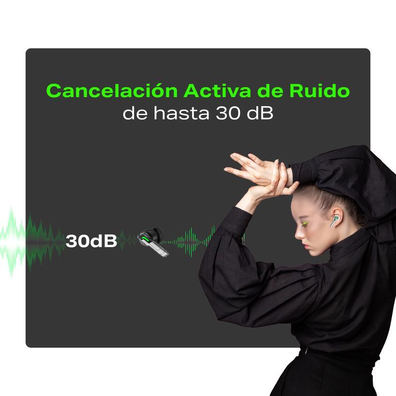 INFINIX GTBUDS 4/GTBUDS 5 Auriculares Inalámbricos Bluetooth con Cancelación Activa de Ruido 30 dB, ENC IA de 4 Micrófonos, Carga Rápida 10 Min = 2H, Hasta 34H de Batería- Mayo Venta Quincenal / Día de la Madre Campaign, Hot Sale x Mayo Venta Quincenal Ca