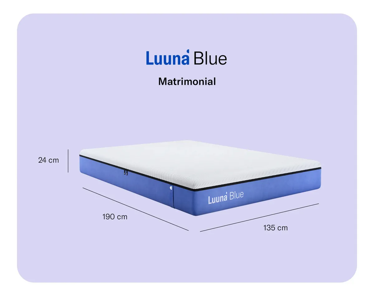 Colchón Luuna Blue Espumas Certificadas, Matrimonial Color Blanco