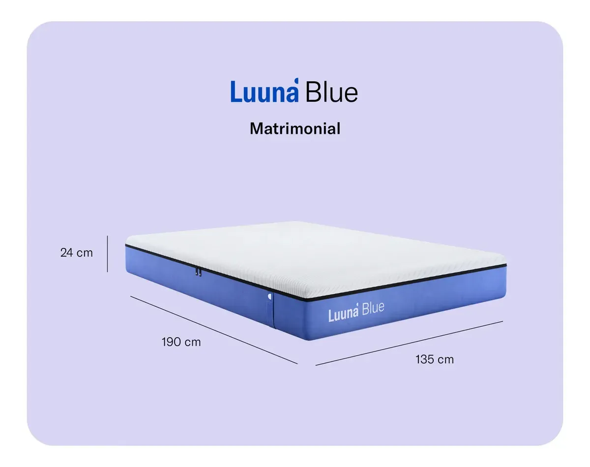 Colchón Luuna Blue Espumas Certificadas, Matrimonial Color Blanco
