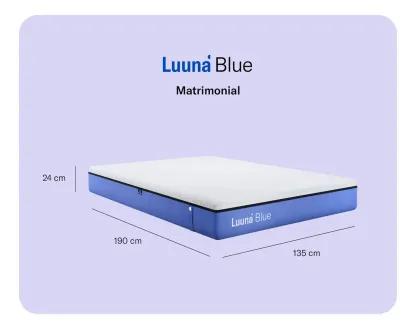 Colchón Luuna Blue Espumas Certificadas, Matrimonial Color Blanco