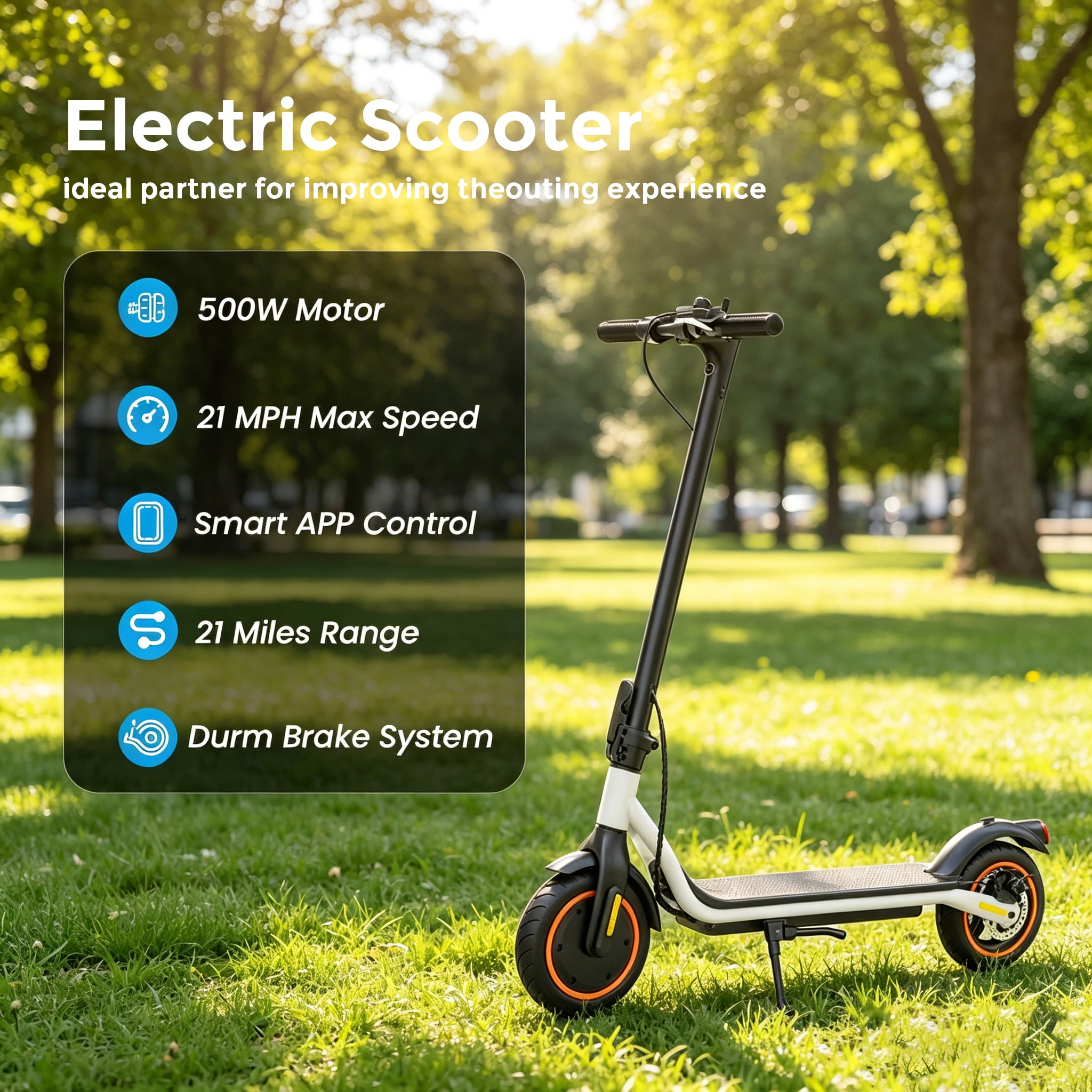 Patinete eléctrico para adultos, autonomía de 30 km, velocidad máxima de 34 km/h, patinete eléctrico urbano con control de crucero, sistema de frenado dual, patinete eléctrico de 500 W para adultos y adolescentes.