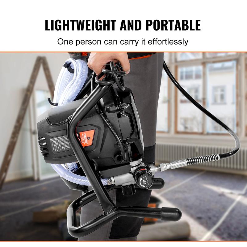 Pulverizador de pintura sin aire con soporte, 3000 PSI, 750 W, para interiores y exteriores del hogar, muebles y vallas, pulverizador de pintura manual con manguera