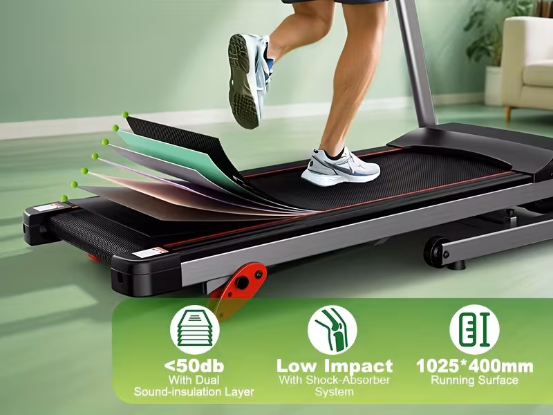 cinta de correr   para hogar   niveles de inclinación   12 km/h, motor de 2.5  , capacidad de carga de 120 kg, compatible con app, entrenamiento de fitness,diseño compacto,equipo de fitness elegante,cinta de correr motorizada,individuos conscientes   salud Detalles del producto 4