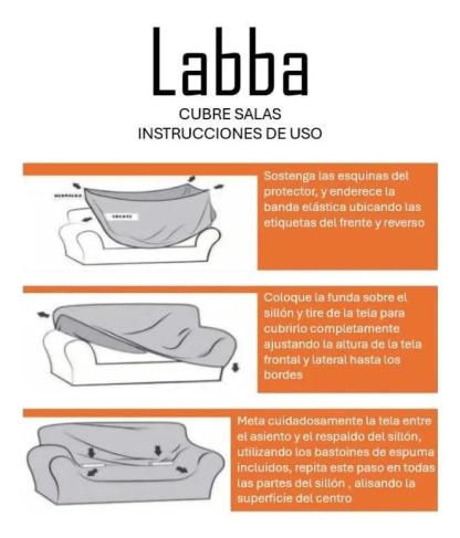 Protector Cubre Sala Stretch Fit Falda Bubble 3 Piezas
