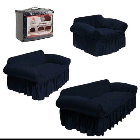 Protector Cubre Sala Stretch Fit Falda Bubble 3 Piezas