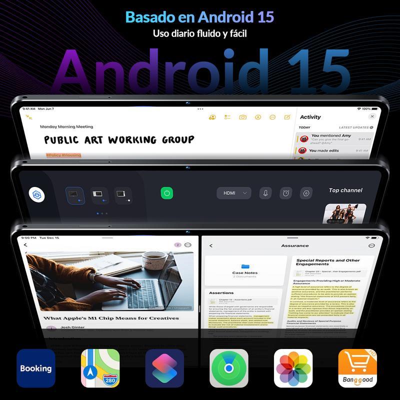 Pad 7s con Android 15, 16GB RAM, 1TB ROM, Pantalla HD 11\", Batería 8800mAh, Doble SIM, GPS, Wi-Fi 7, Accesorios Incluidos, Ideal para Estudio y Entretenimiento