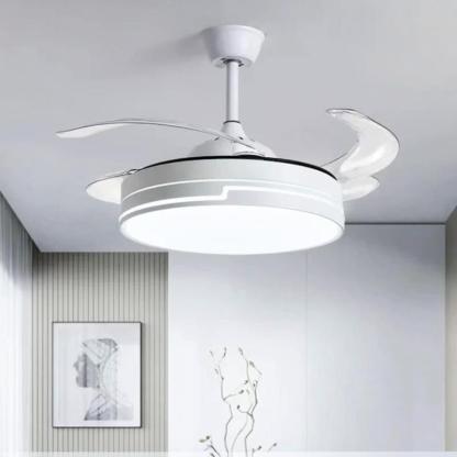Ventilador de techo 72W con luz LED 36W+DC36W  en 3 Temperaturas de Luz con Mando a Distancia -Motor DC Eficiente y Silencioso, 3 tonalidades, aspas desplegables retráctiles, 6 velocidades, control remoto, memoria, temporizador