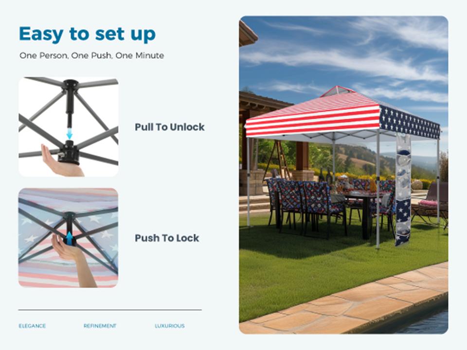 [Waterproof & UV-Resistant] PHIVILLA 10x10ft/12x12ft Pop-up Canopy Tent, Instant Portable Canopy Tent Outdoor Gazebo, One-Push-To-Lock Outdoor Gazebo with Roller Bag