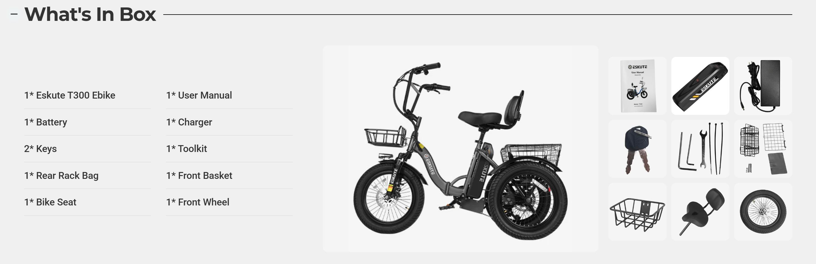 ESKUTE Cargo Bike for Adults, Foldable 3-Wheel Electric Trike with 1200W Motor, Fat Tires, Backrest Support, and Bike Handlebars, Ebikes For Adults, Pedal/Assist/Throt tiktokshopbacktoschool ESKUTE Cargo Bike for Adults, Foldable 3-Wheel Electric Trike with 1200W Motor, Fat Tires, Backrest Support, and Bike Handlebars, Ebikes For Adults, Pedal/Assist/Throt tiktokshopbacktoschool
