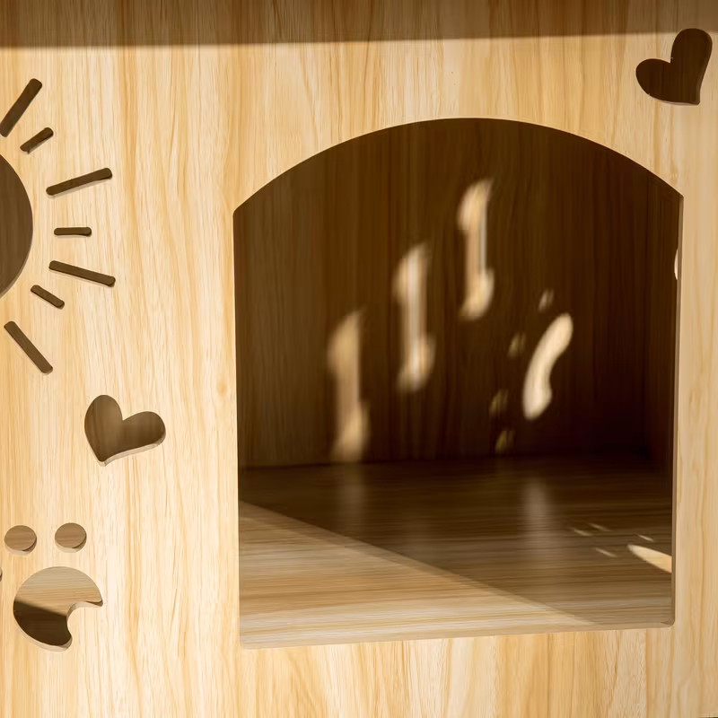 casa para perro, con aberturas de ventilación, resistente a  , material de madera, color negro+madera, 69 x 50 x 58.5 cm Detalles del producto 8