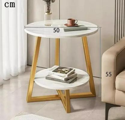 Mesa De Centro Auxiliar Minimalista Redonda Para Sala De Gri Marróny Negro