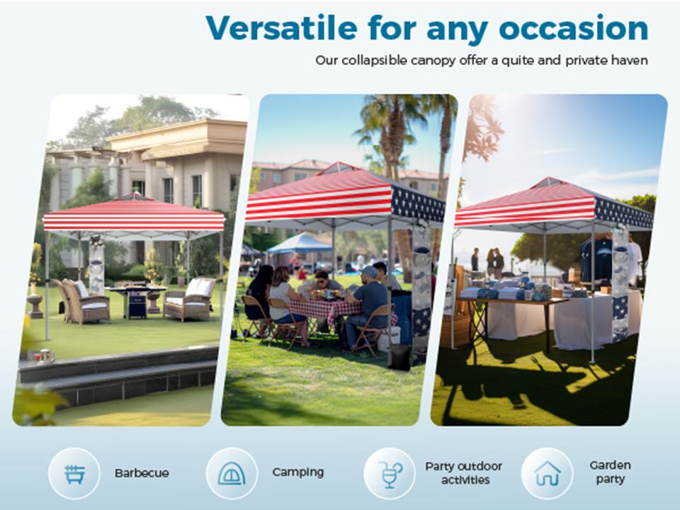 [Waterproof & UV-Resistant] PHIVILLA 10x10ft/12x12ft Pop-up Canopy Tent, Instant Portable Canopy Tent Outdoor Gazebo, One-Push-To-Lock Outdoor Gazebo with Roller Bag
