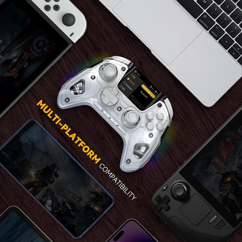 FIEHDUW NO DRIFT ManbaOne Interactive Screen Gaming Controller for PC/Switch/iOS/Android/Steam Deck, Hall Effect Stick & Trigger(Not Compatible with Xbox, PS5)