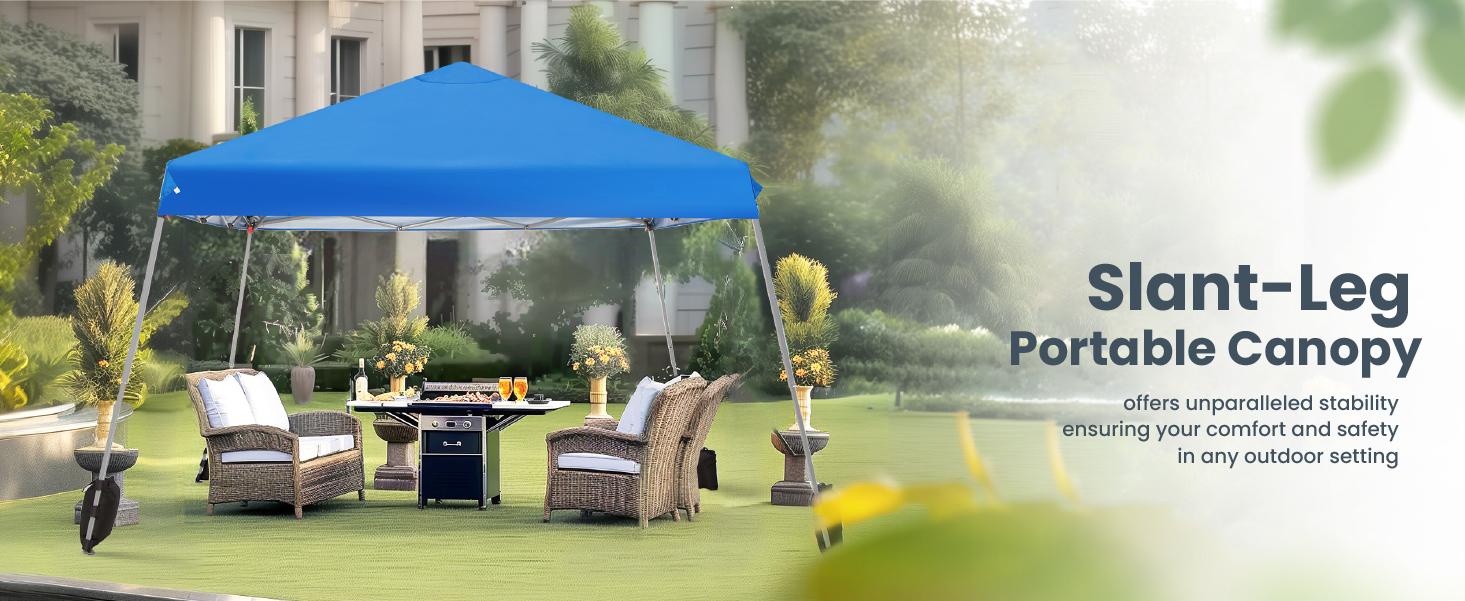 [Waterproof & UV-Resistant] PHIVILLA 10x10ft/12x12ft Pop-up Canopy Tent, Instant Portable Canopy Tent Outdoor Gazebo, One-Push-To-Lock Outdoor Gazebo with Roller Bag