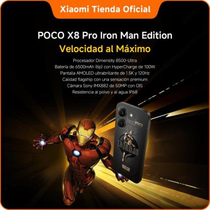 POCO X8 Pro | Con regalo exclusivo | Procesador Dimensity 8500-Ultra | Batería de 6500mAh (típ) con HyperCharge de 100W | Pantalla AMOLED ultrabrillante de 1.5K y 120Hz | Cámara Sony IMX882 de 50MP con OIS | Resistencia al polvo y al agua IP68