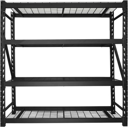 Rack & Pack Estante de Acero 4 Niveles 183 X 61 cm Organizador de Uso Rudo Soporta 2 Toneladas Anaqueles para Negocio Ajustable con 4 Repisas Estanteria Metalica Industrial Almacenamiento Color Negro