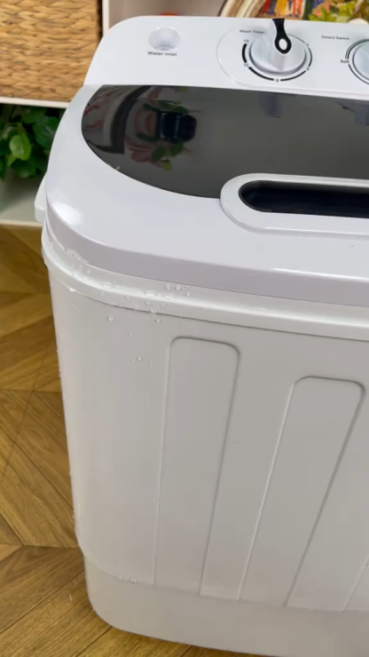 Lavadora portátil de doble tina con escurridor y secadora centrífuga Segawe - Motor silencioso, unidad con cable ligera, tamaño compacto, enchufe estándar, ideal para apartamentos, residencias estudiantiles y condominios (6 kg/4,5 kg/4 kg con un solo cubo
