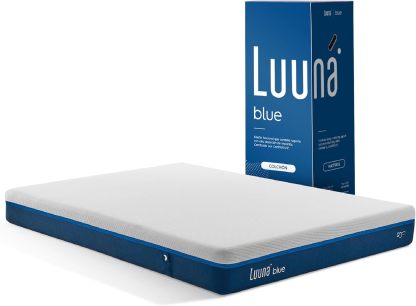 Luuna Colchón Blue Individual, Espumas certificadas, Hecho en México, 3 Capas de Espuma, Memory Foam, Durabilidad, Colchón en Caja