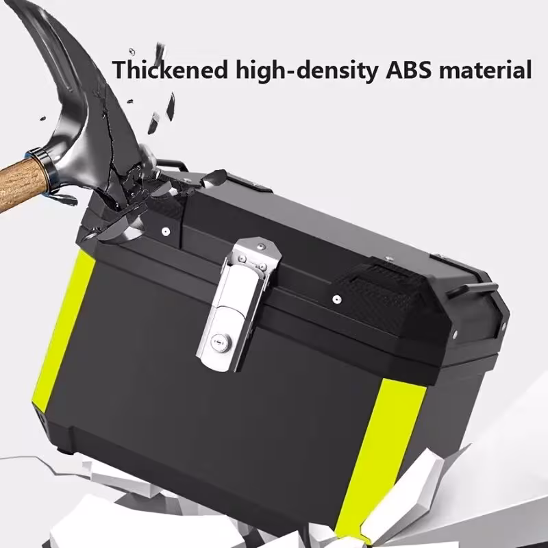 maletero de motocicleta de gran capacidad de 65l en  , maleta trasera para motocicleta, baúl de viaje con cerradura de seguridad para almacenamiento de   y equipaje, material de aleación de aluminio, almacenamiento para  ,   de almacenamiento de viaje, compacto y portátil, fuerte Detalles del producto 1
