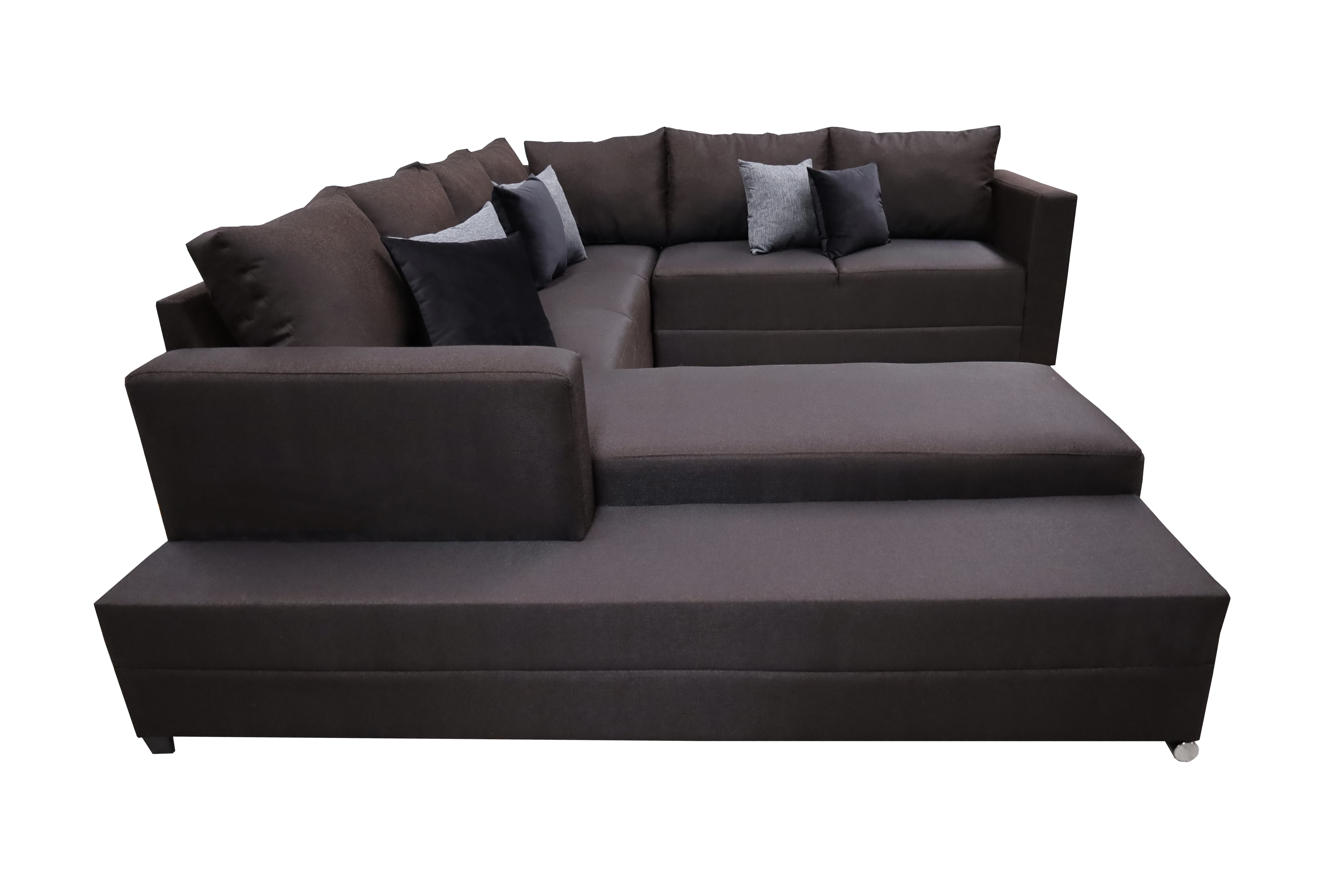 Sala esquinera en U El Bazar Store modelo Corbel gris oxford 4 salas en 1