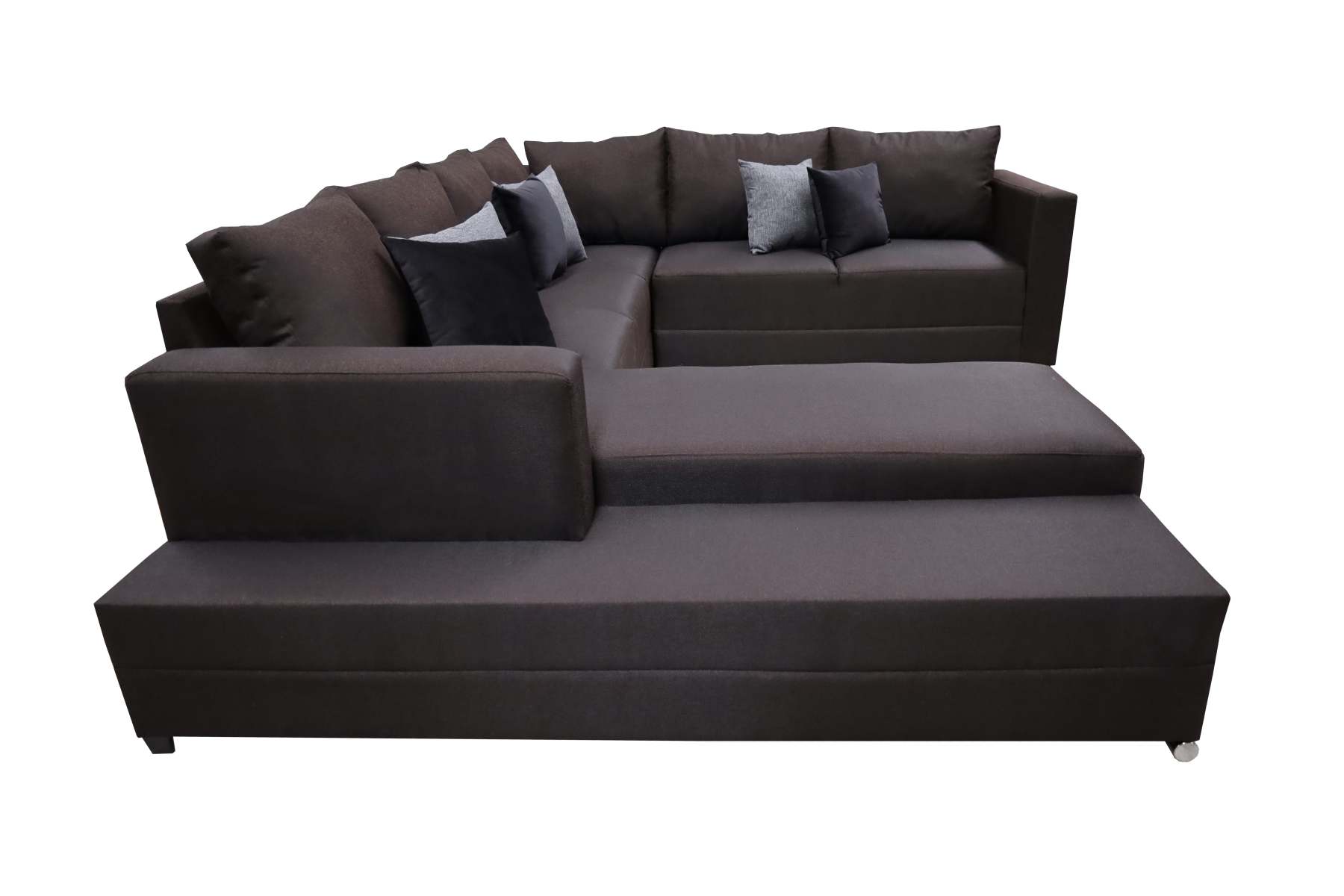 Sala esquinera en U El Bazar Store modelo Corbel gris oxford 4 salas en 1