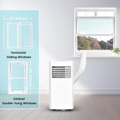 COWSAR 【SummerVibes】8000-10,000 BTU EasyCool Portable Air Conditioner- Cool up to 350 Sq. Ft. AC with Easy-to-Use Remote Control, Digital LED Display, 24H Timer,Sleep Mode and Complete Window Installation Kit, for Bedroom,Living Room,Home Office,Apartment