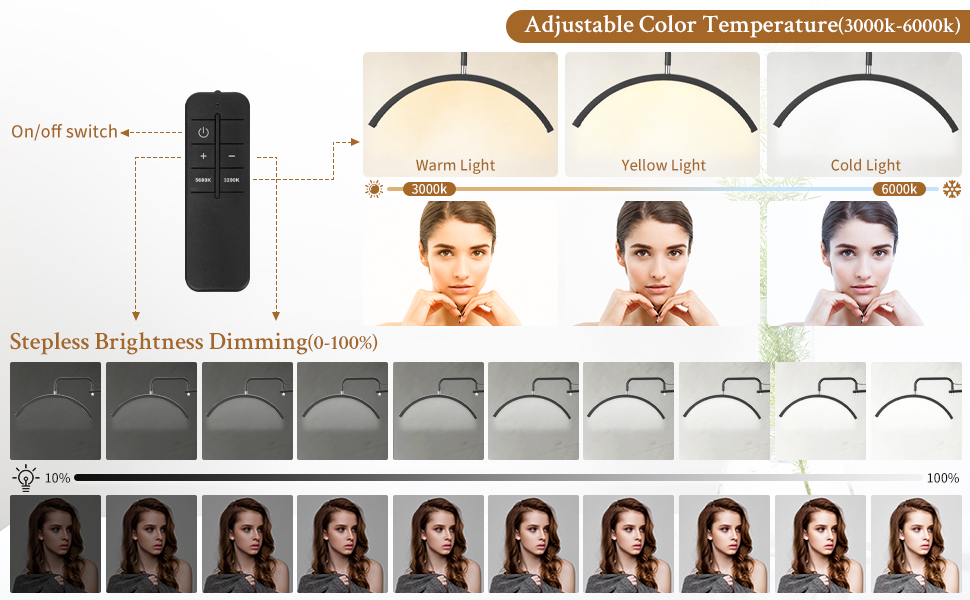 Luz LED de media luna: brillo ajustable
