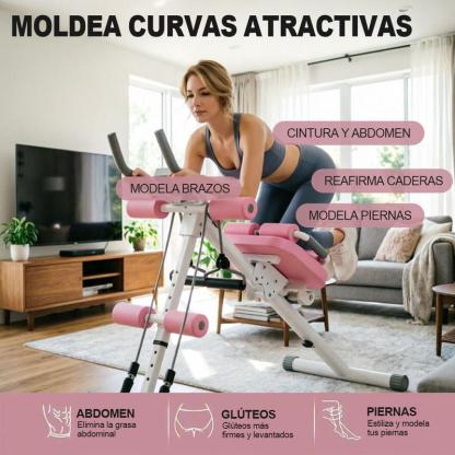 Máquina de Ejercicio Abdominal 6 en 1 con Pantalla LCD y Amortiguación Lumbar para Casa, Plegable en 3 Segundos, Carga Máx. 200kg, Ideal para Sobrepeso y Principiantes