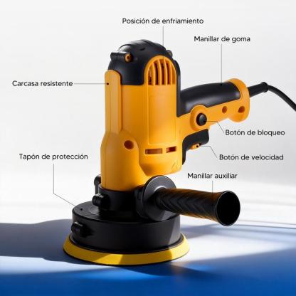 Pulidora orbital inalámbrica de 5 pulgadas, pulidora profesional sin escobillas de 21 V con 2 baterías de 4.0 Ah, pulidora orbital de autos inalámbrica con 6 velocidades, kit de pulido y