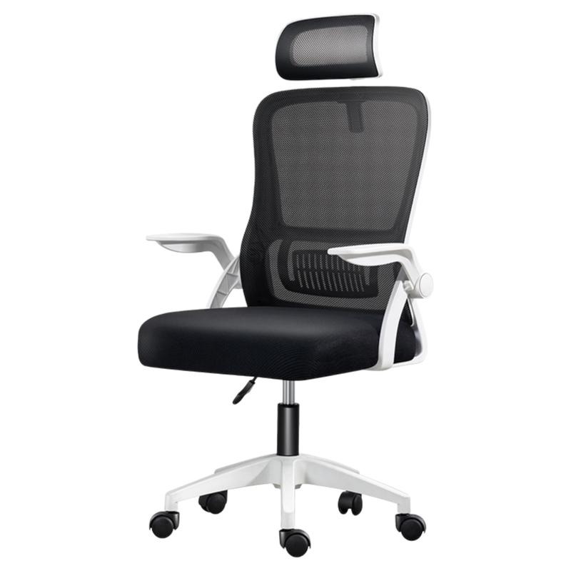 Silla de Oficina, para Gaming, Escritorio Ergonmica con Reposacabezas, Ajustable y con Soporte Lumbar Respaldo de Malla Transpirable Reposabrazos Abatibles de 90 Giratoria 360 (SF168-002)