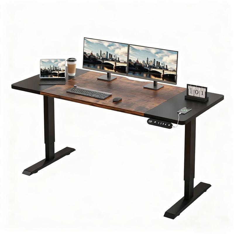 Escritorio Altura Ajustable Con 4 Botones de Almacenamiento Electrico Con Tipo-C Escritorio Gamer Escritorio Oficina Escritorio Minimalista Escritorio Modernos