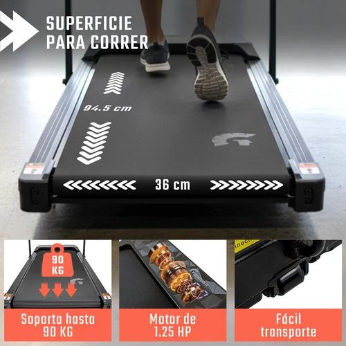 Caminadora Eléctrica Centurfit 1.5 HP Plegable 10 km/h con Control Remoto, Pantalla LED, Soporte para Celular, Portátil, Silenciosa, para Caminar y Trotar en Casa, Capacidad 90 kg, Negro