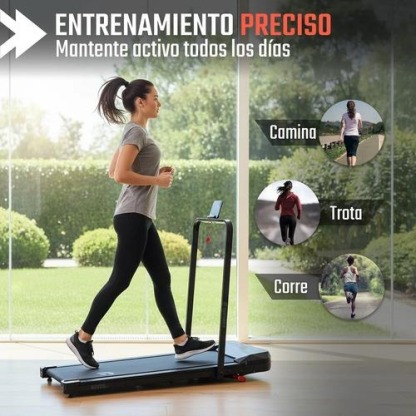 Caminadora Eléctrica Centurfit 1.5 HP Plegable 10 km/h con Control Remoto, Pantalla LED, Soporte para Celular, Portátil, Silenciosa, para Caminar y Trotar en Casa, Capacidad 90 kg, Negro