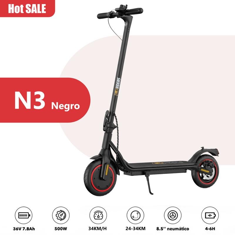 [HOT Sale] N3 Patinete Eléctrico Inteligente｜Velocidad máxima de 34 km/h｜Autonomía de hasta 24-34 km｜Ruedas de 8.5 pulgadas｜Potente motor de 500W｜Diseño plegable｜Compatible con App｜Carga rápida｜Capacidad máxima de carga: 120 kg