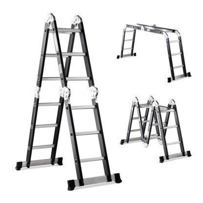 Escalera Multiposición 12 Peldaños de Acero 3.5 Metros