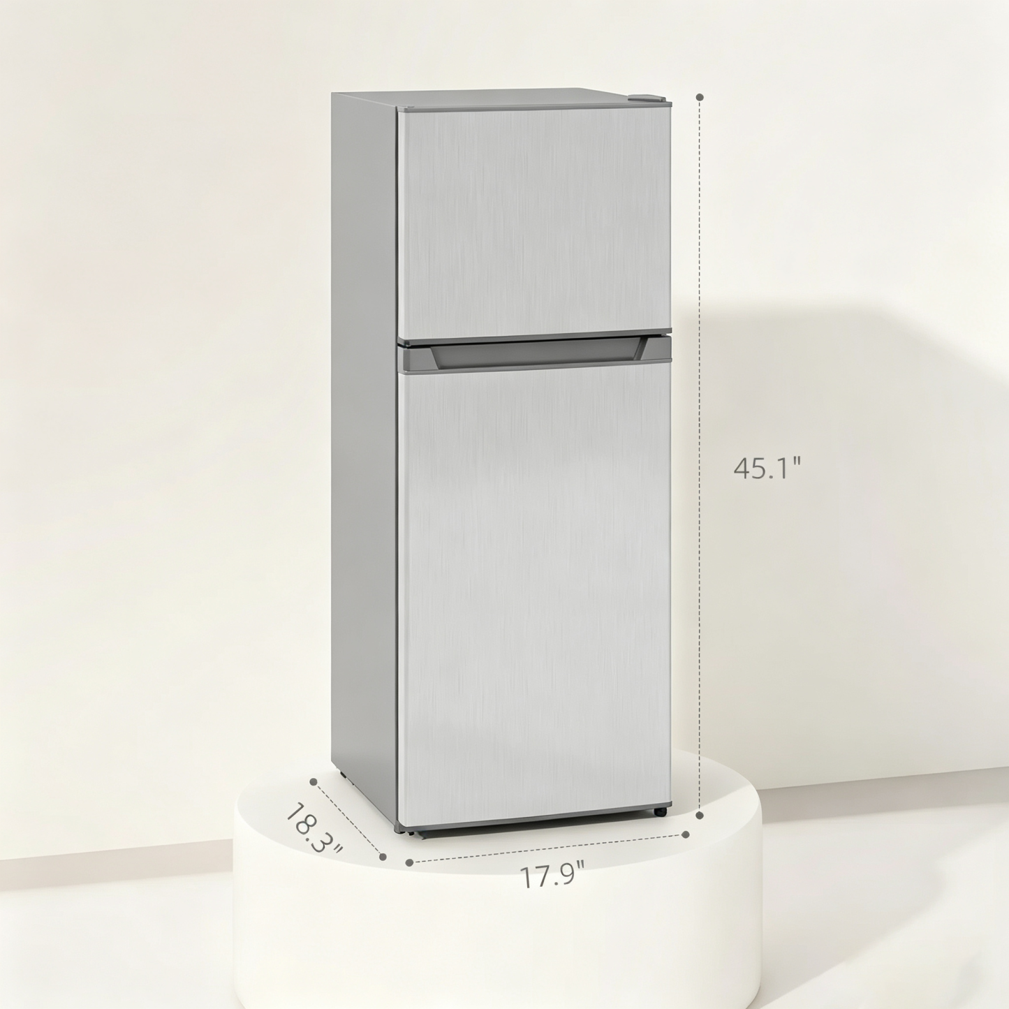 ❄️HOMCOM 3.2/4 Cu.Ft Mini Fridge with Freezer, Double Door Compact Refrigerator with Adjustable Thermostat, Shelf and Reversible Door for Bedroom, Dorm, Home Office, Energy Efficient