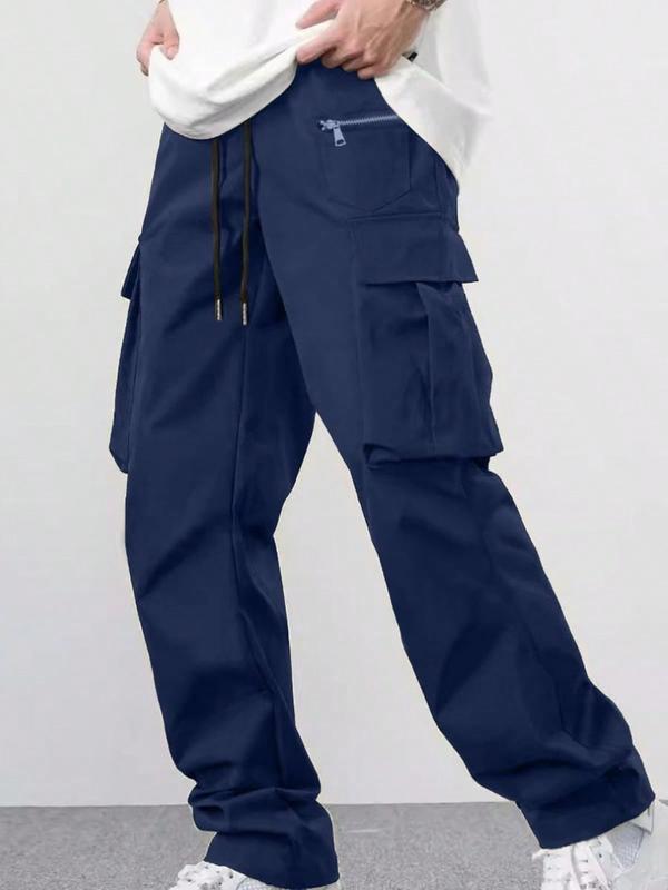 Pantalones cargo para hombre con cintura elastica，Ligeros，Estilo urbano，Adecuado para todas las estaciones，Múltiples bolsillos para mayor practicidad y un ajuste holgado.