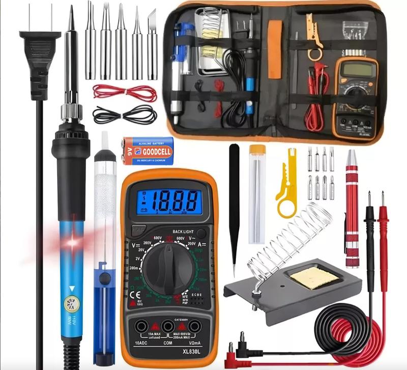 Rq-sik-n4 Kit De Soldador Eléctrico Temperatura Regulable Multímetro