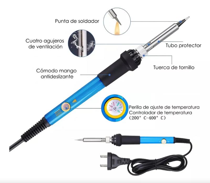 Rq-sik-n4 Kit De Soldador Eléctrico Temperatura Regulable Multímetro