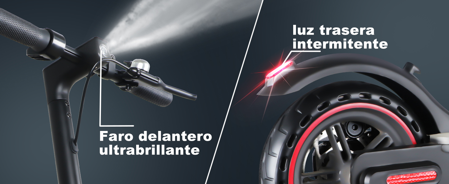 Faro delantero ultrabrillante y luz trasera intermitente
